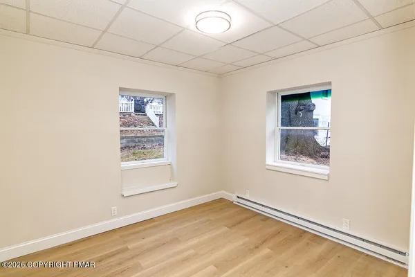 an empty room with a window