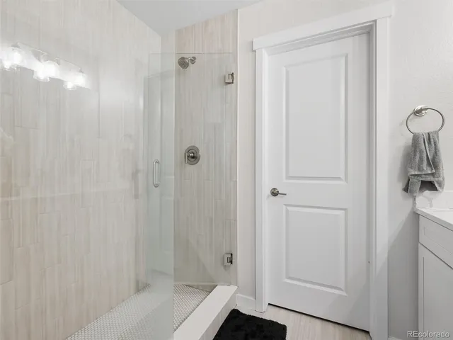 a bathroom with a shower