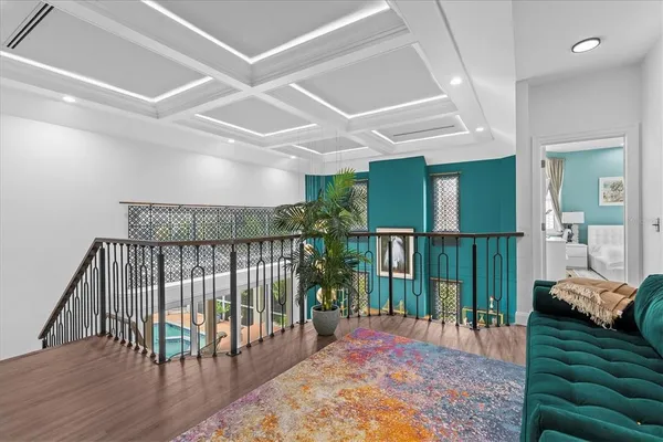 a bathroom with a granite countertop sink mirror and shower