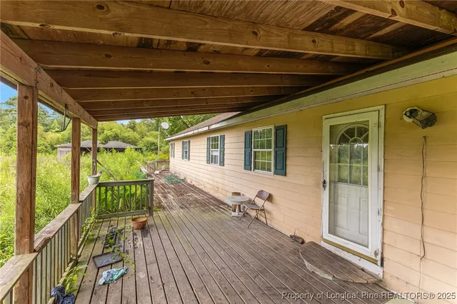 a view of porch with seating space