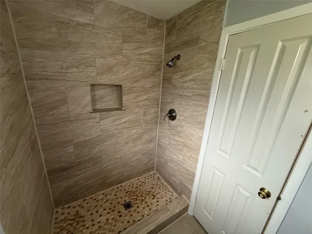 a bathroom with a shower