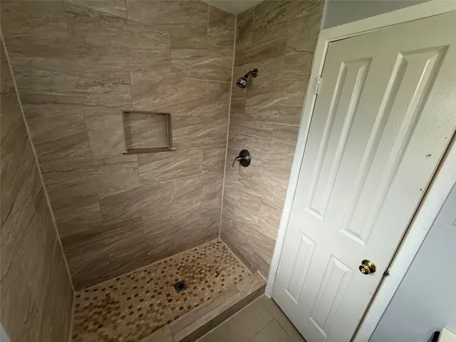 a bathroom with a shower