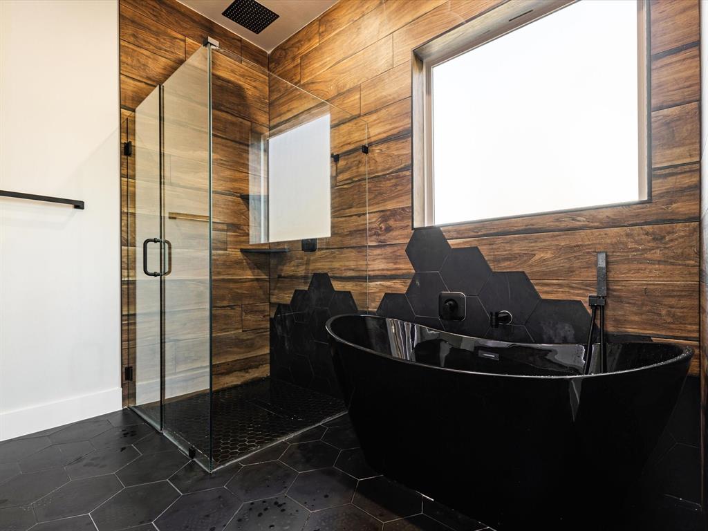 5018 Point La Vista Road Malakoff, TX 75148 - Photo 17 of 32 Bathroom with a freestanding tub and a shower stall