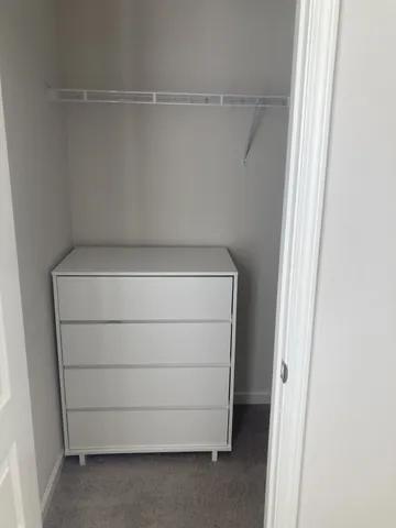 a close up view of a closet
