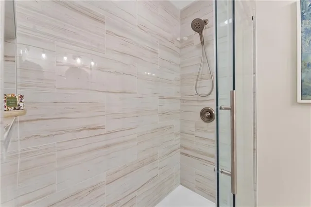 a bathroom with a shower