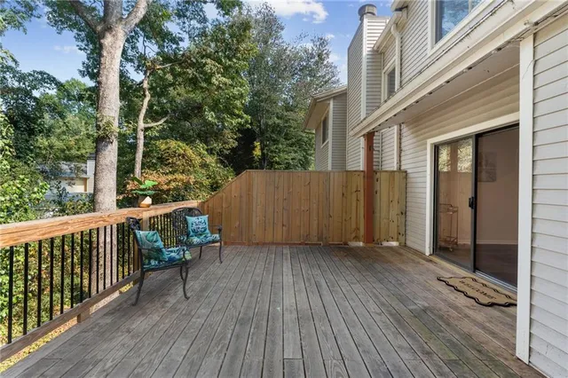 a view of a wooden deck