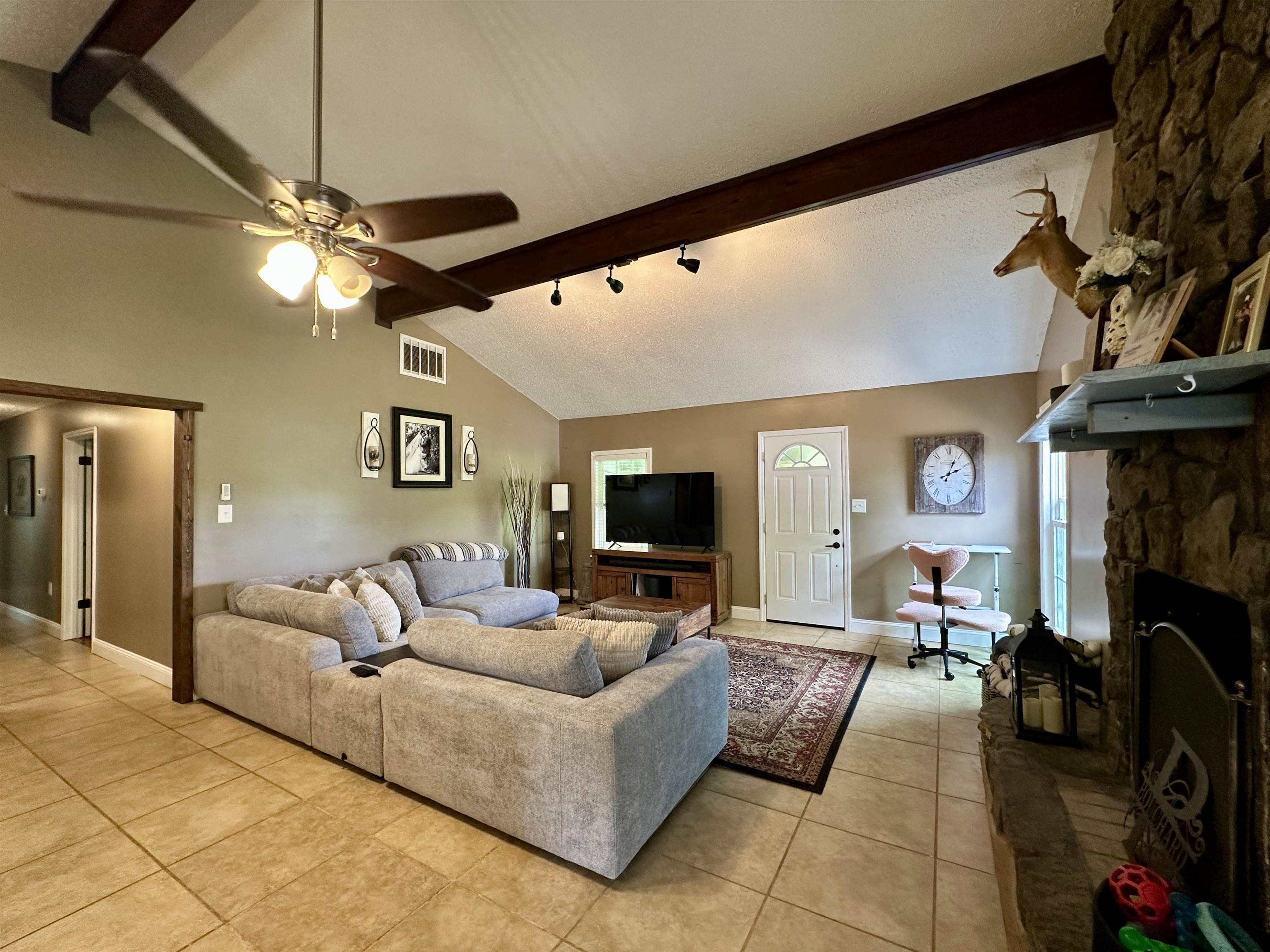 1230 Joann Road Somerville, TN 38068 - Photo 7 of 29 Vaulted ceiling with exposed wood beams