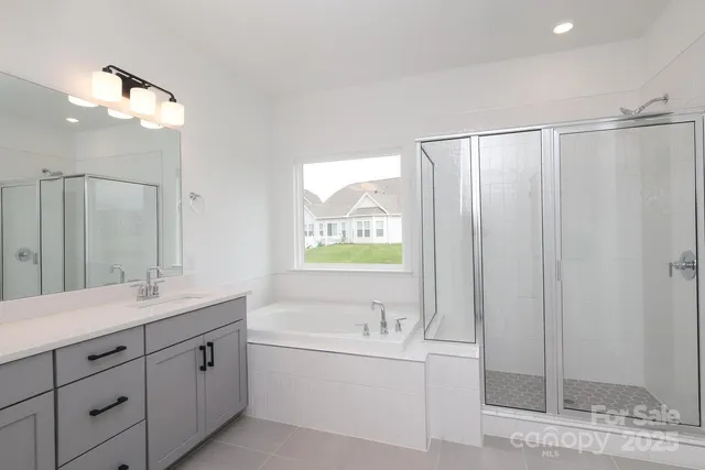 a bathroom with a bathtub a sink and a mirror
