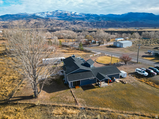 656 South Bullion Canyon Road Marysvale, UT 84750 - Photo 36 of 57 Aerial view of property and surrounding area featuring a mountainous background