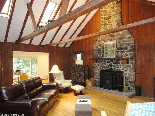 365 West Mountain Road Simsbury, CT 06092 - Photo 1 of 1 a living room with furniture a fireplace and a large window