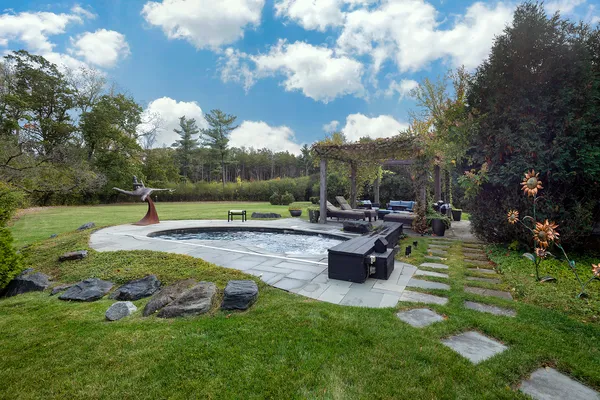a view of a garden with plants