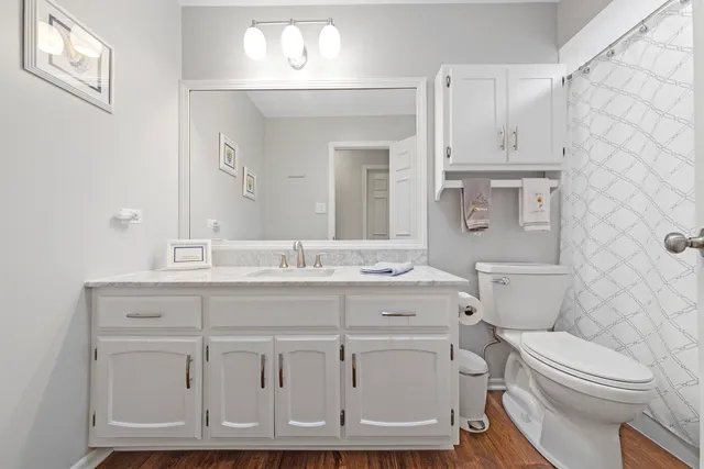 a bathroom with a toilet a sink and a mirror