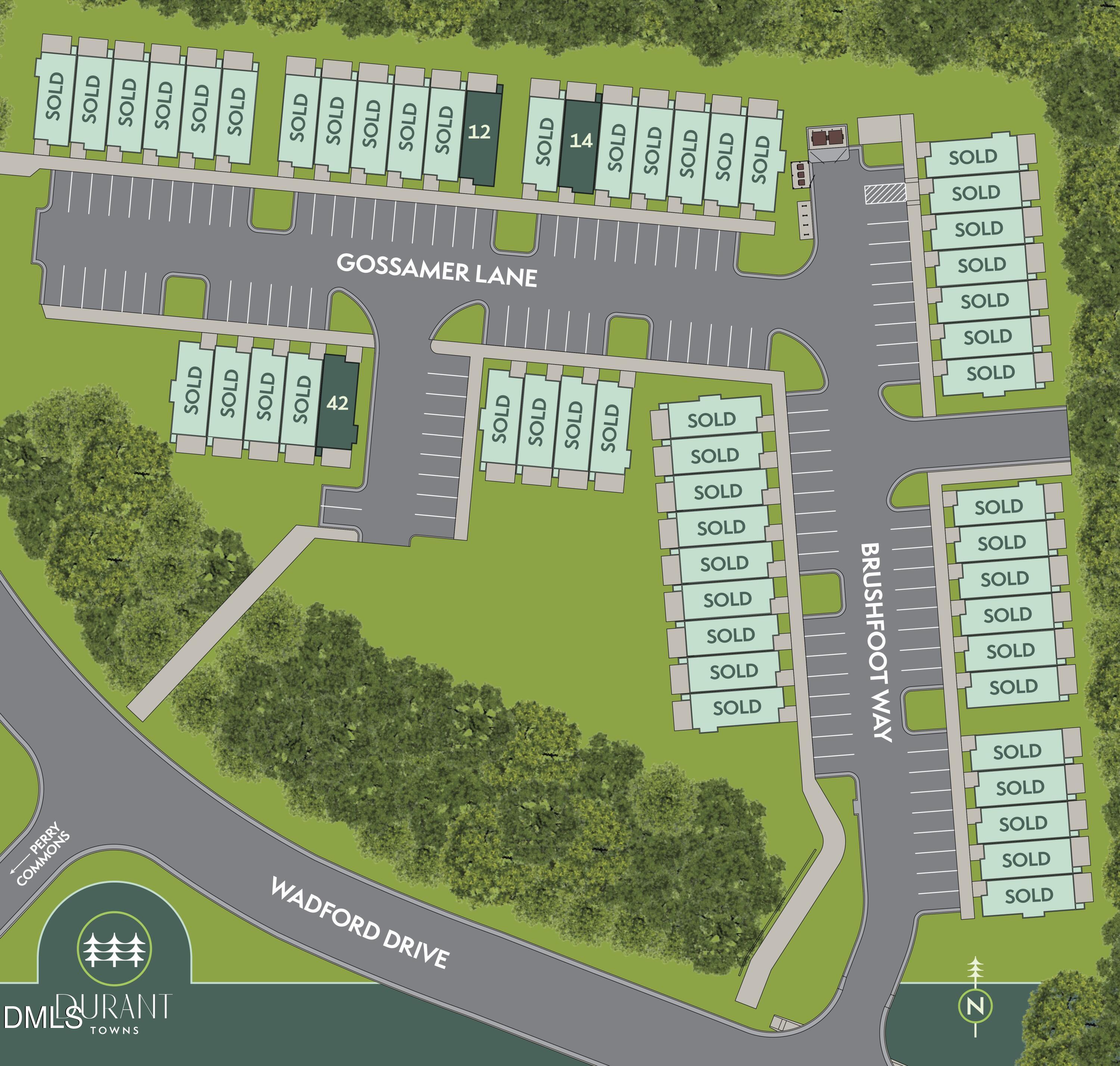 4811 Gossamer Lane, Unit 106 Raleigh, NC 27616 - Photo 38 of 46 Durant_Towns_Site_Map_vFinal-r1_4 14 26
