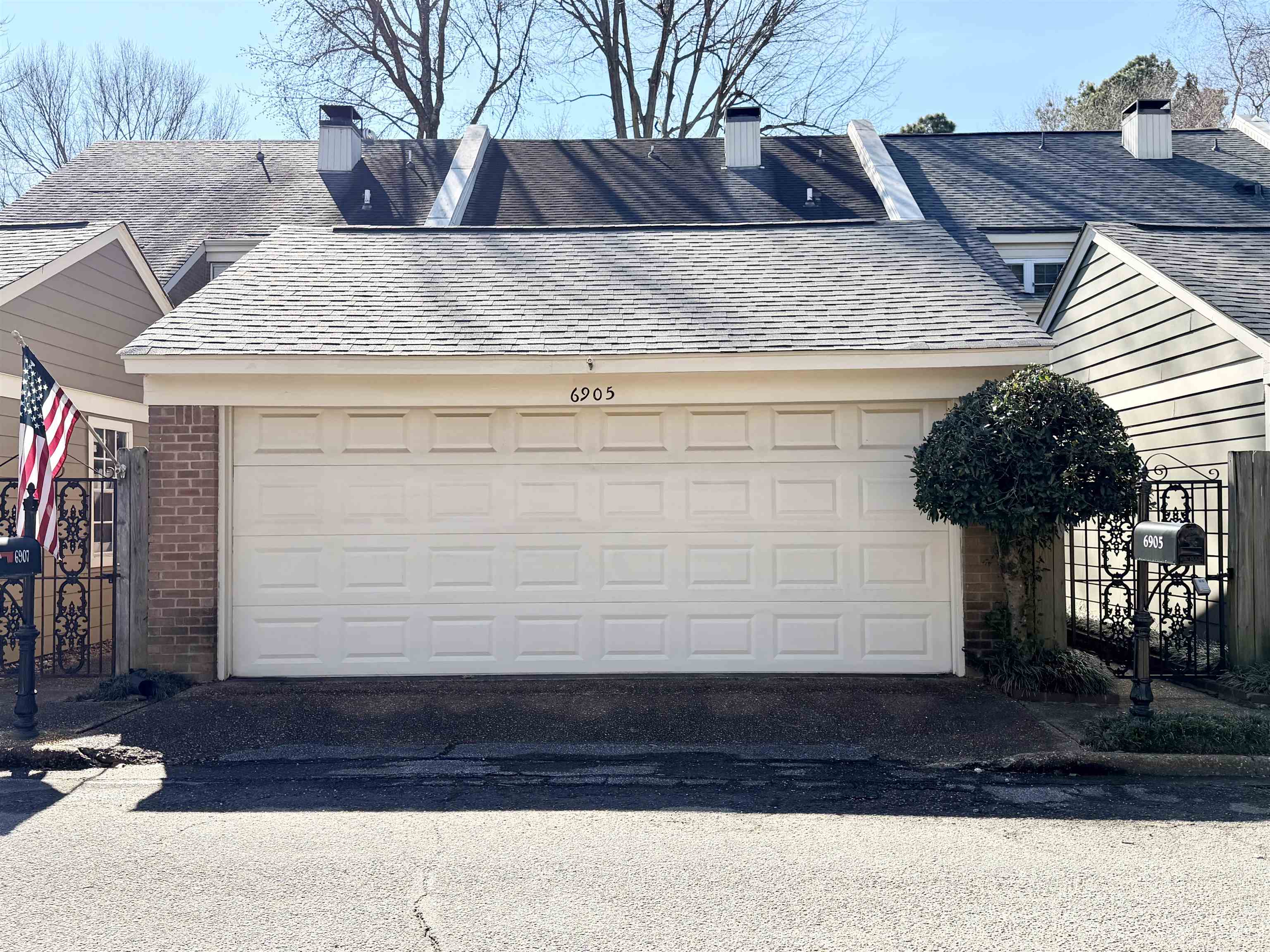 Garage with driveway