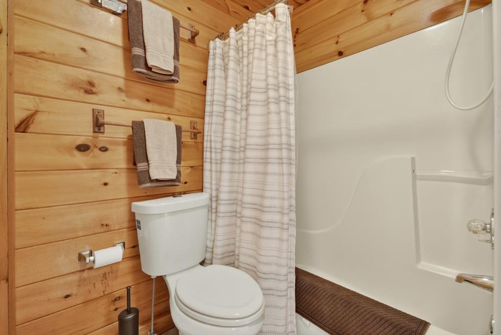 97 Doyle Carder Parkway Blue Ridge, GA 30513 - Photo 34 of 49 a white toilet sitting next to a shower curtain