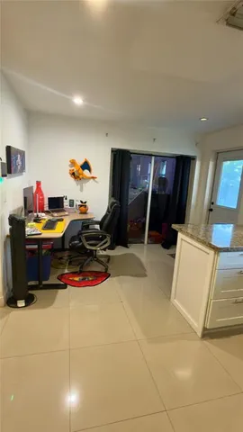 a storage room with furniture