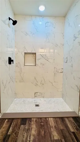 a bathroom with a shower