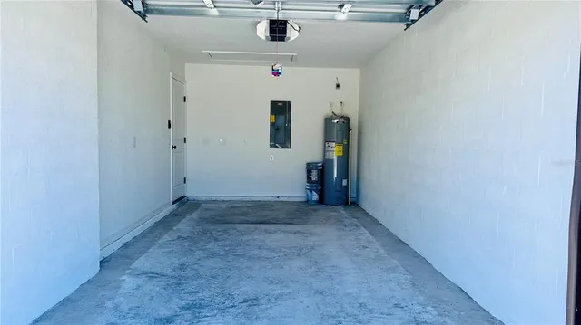 an empty room with entrance and door