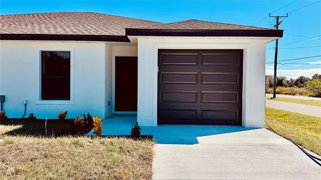 a front view of a house