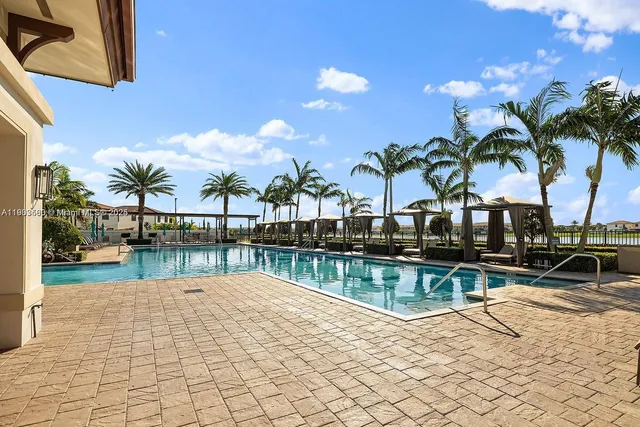 a view of outdoor space yard and swimming pool