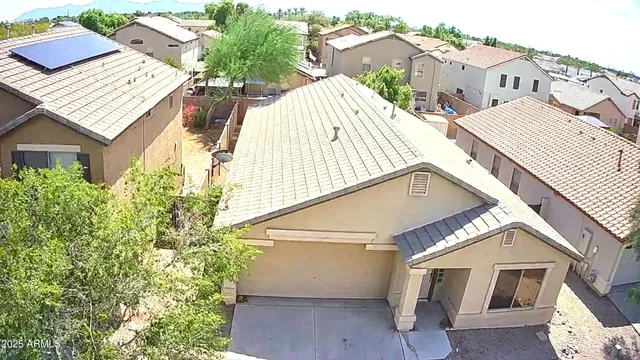 an aerial view of a house