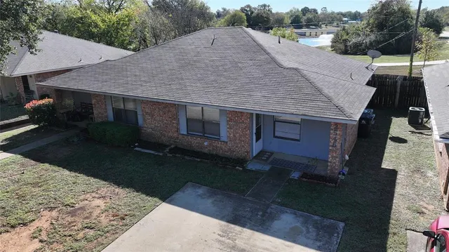 an aerial view of a house