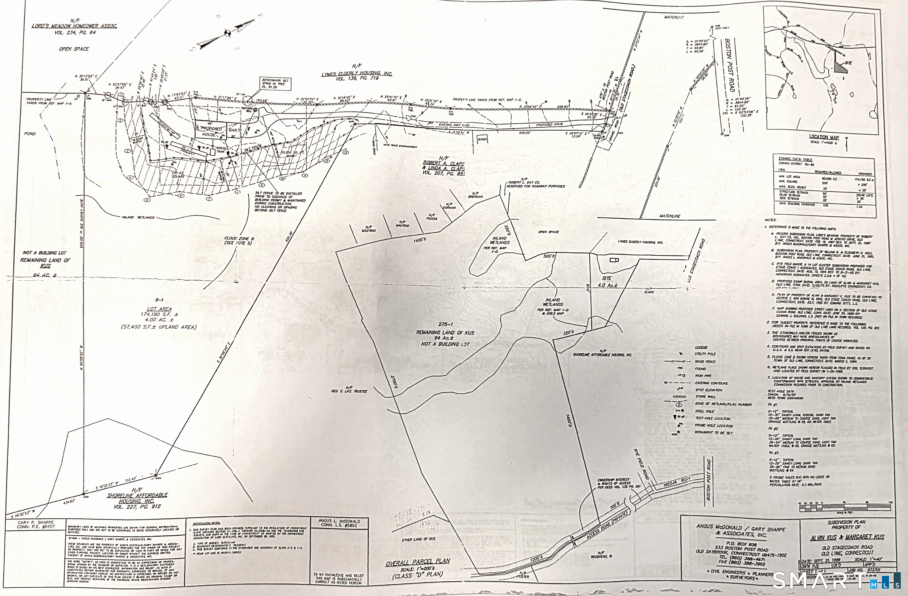 5 Old Stagecoach And Boston Post Road Old Lyme, CT 06371 - Photo 17 of 17 Topo Map with rendering of 4 acre lot. Access through Old Stage Coach. Private easement through Lords Meadow Lane.