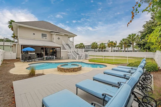 a outdoor living space with patio furniture