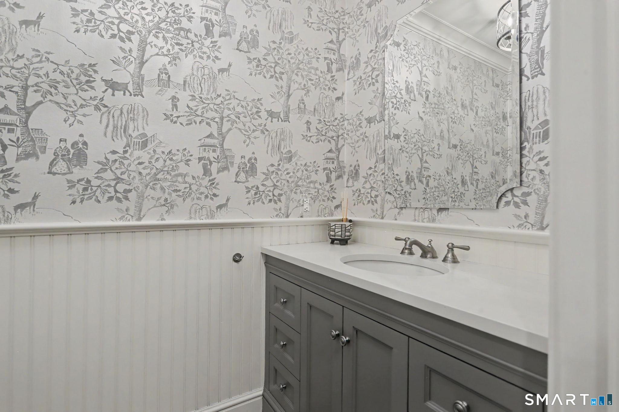 596 Silvermine Road New Canaan, CT 06840 - Photo 16 of 37 Powder Room (one of two on first floor)