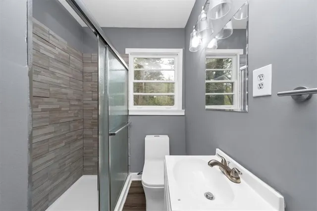 a bathroom with a sink and a toilet