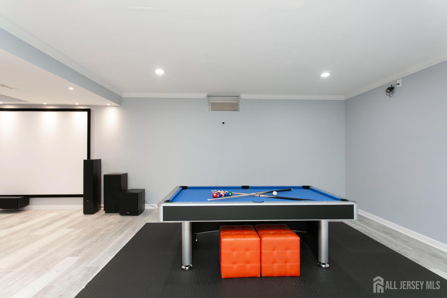 88 Bordentown Crosswicks Road Chesterfield, NJ 08515 - Photo 39 of 47 a room with furniture pool table and flat screen