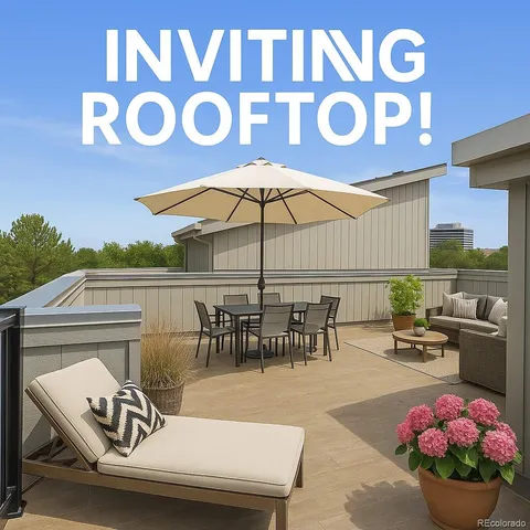 a view of a tables and chairs in patio