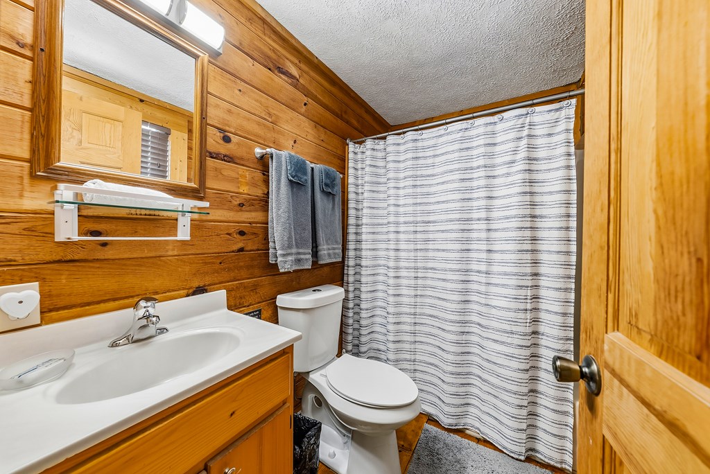 2136 Hines Gap Road Warm Springs, GA 31830 - Photo 49 of 63 a bathroom with a sink a toilet and shower curtain