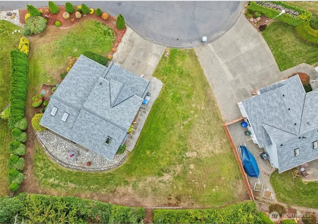 an aerial view of a house