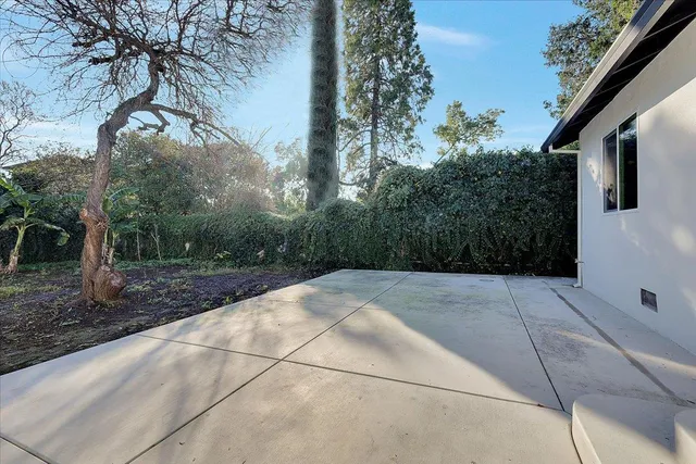 a view of a backyard