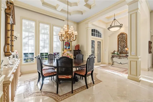 a view of a dining room kitchen and a window