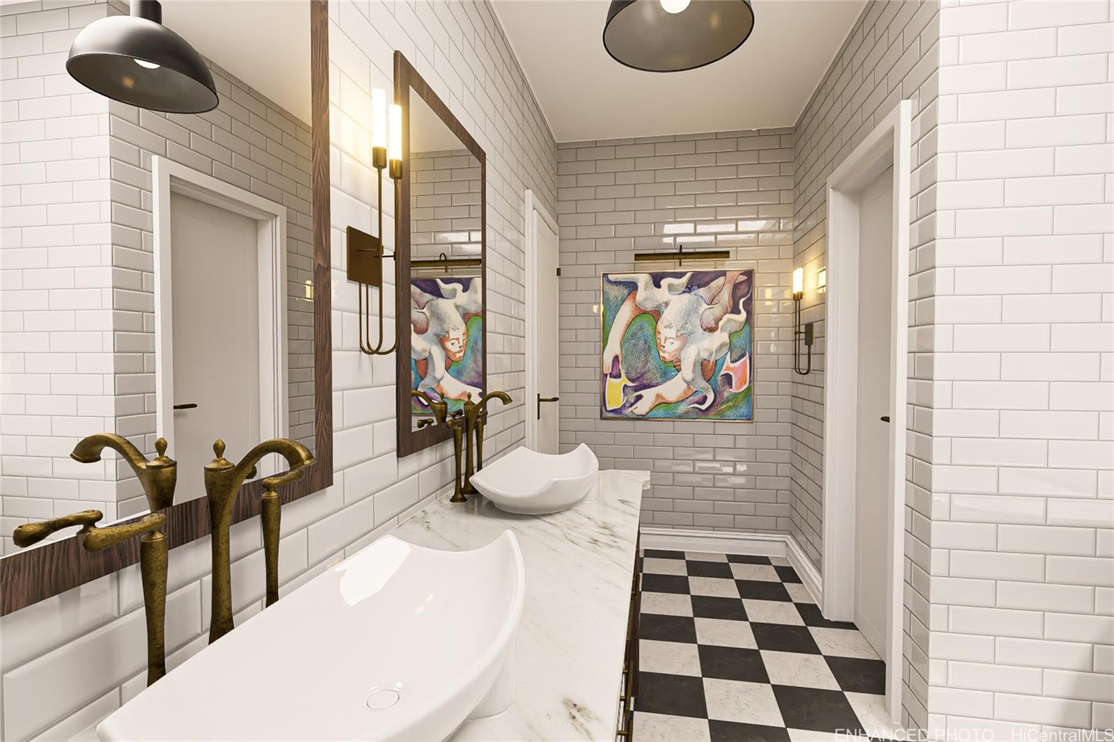 3242 Pelekane Drive Honolulu, HI 96817 - Photo 11 of 25 a bathroom with a sink and a mirror