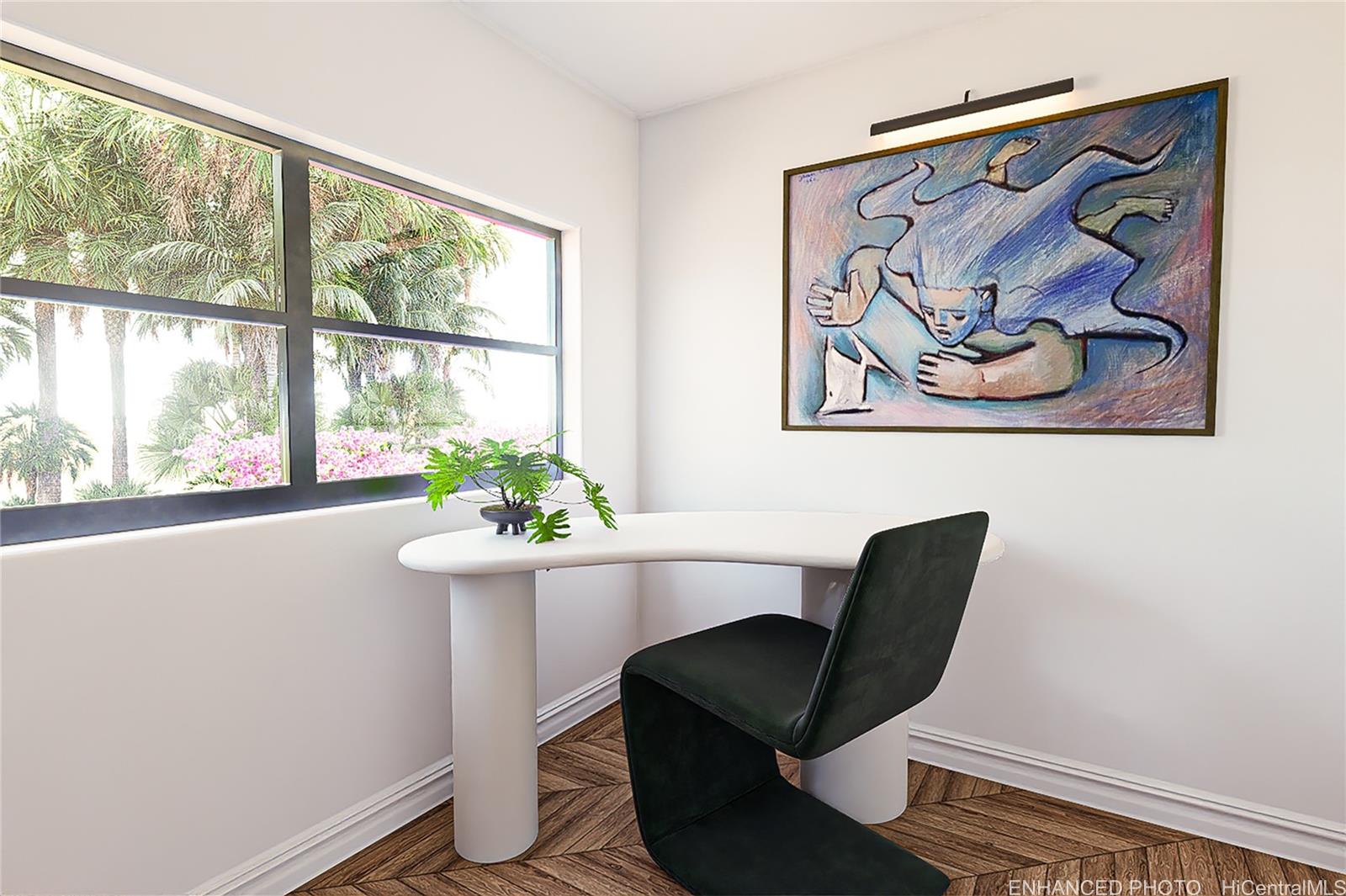 3242 Pelekane Drive Honolulu, HI 96817 - Photo 15 of 25 a work place with a chair and a large window