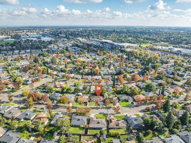 an aerial view of multiple house