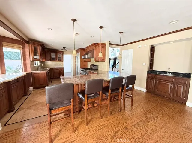 a view of dining room and hall with furniture