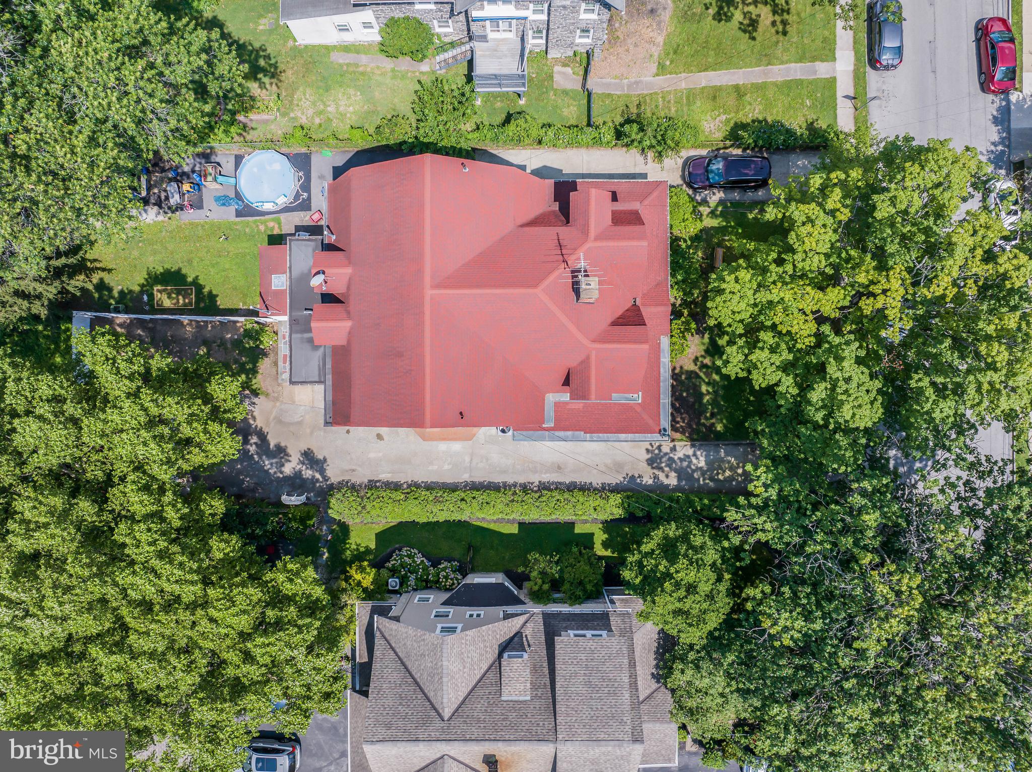 14 Simpson Road Ardmore, PA 19003 - Photo 57 of 58 an aerial view of a house with a garden and a yard