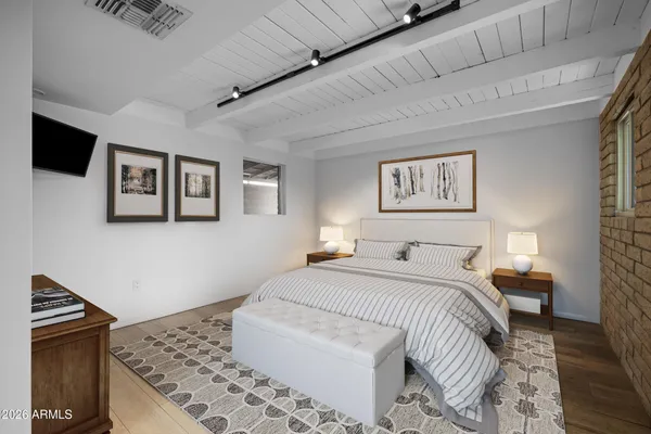 a view of an empty room with a fireplace