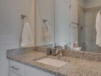 7 Grande Pointe Dr Inlet Beach Inlet Beach, FL 32461 - Photo 15 of 61 a bathroom with a granite countertop sink and a mirror