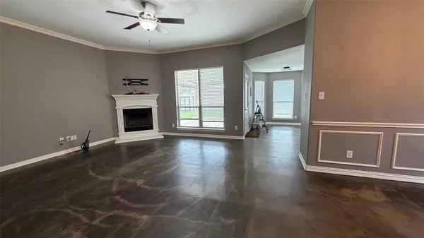 a view of livingroom with hardwood floor and fireplace