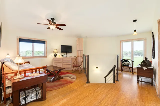 a living room with furniture