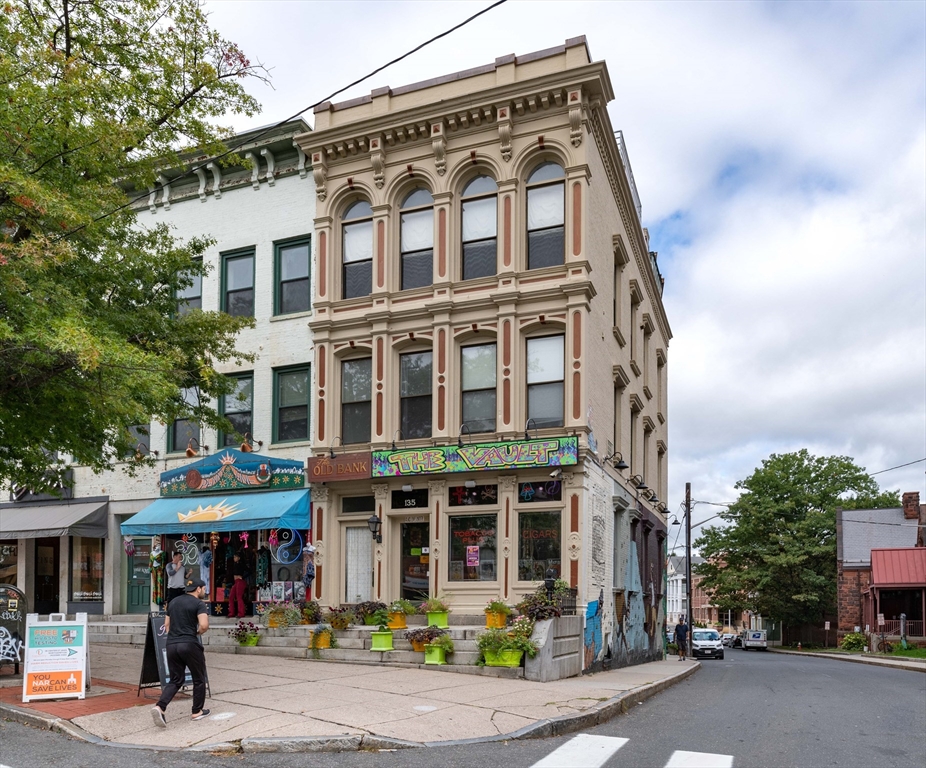 a front view of a building