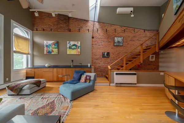 a living room with furniture