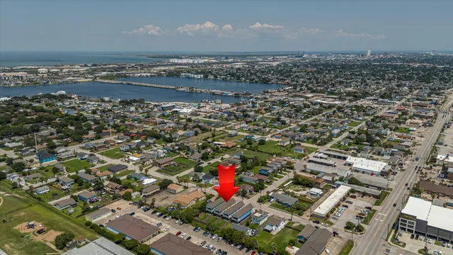 an aerial view of multiple house