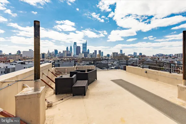 a view of a terrace with seating space