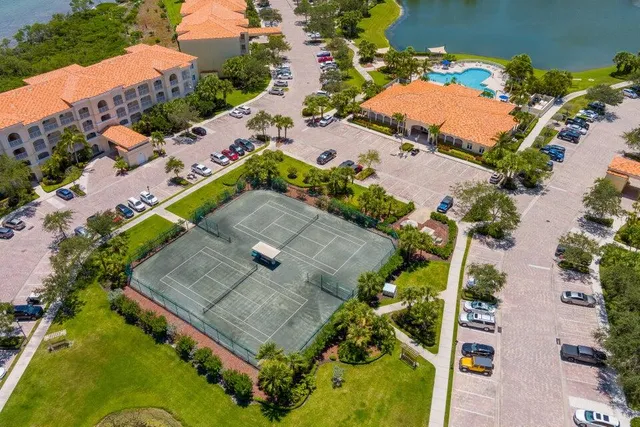 an aerial view of a house